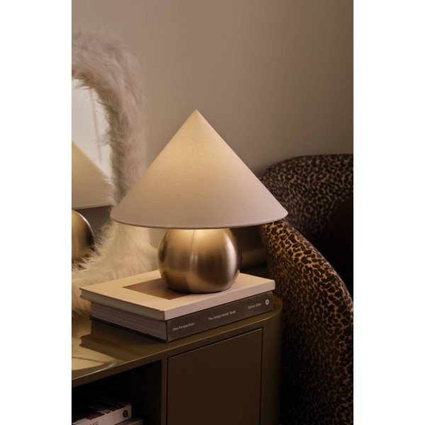 Bílá/v leskle stříbrné barvě látková stolní lampa (výška 38 cm) Connie – Ellos Home-image-1