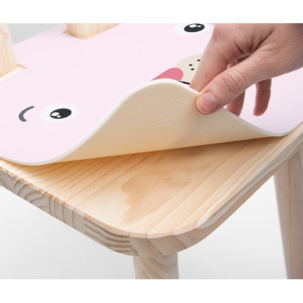 Dětská židle z masivní borovice Little Nice Things Rose Bunny-image-3