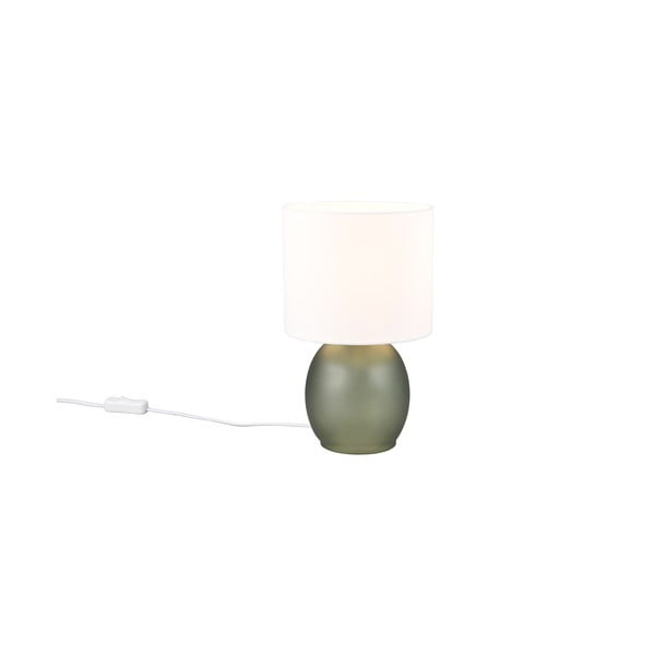 Bílo-zelená stolní lampa s textilním stínidlem (výška 29 cm) Vela – Trio-image-3