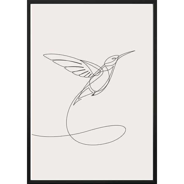Nástěnný plakát v rámu SKETCHLINE/HUMMINGBIRD, 50 x 70 cm