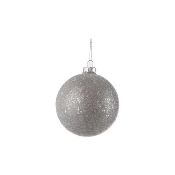 Sada 6 skleněných vánočních ozdob ve stříbrné barvě J-Line Bauble, ø 8 cm