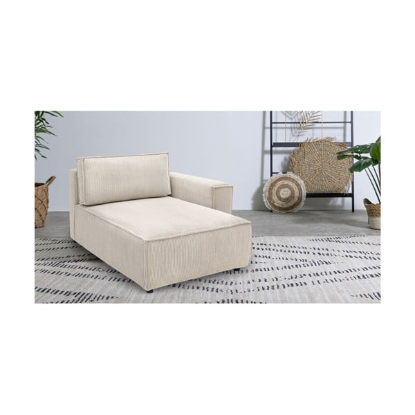 Krémový manšestrový modul pohovky, pravý roh Nihad modular – Bobochic Paris-image-1