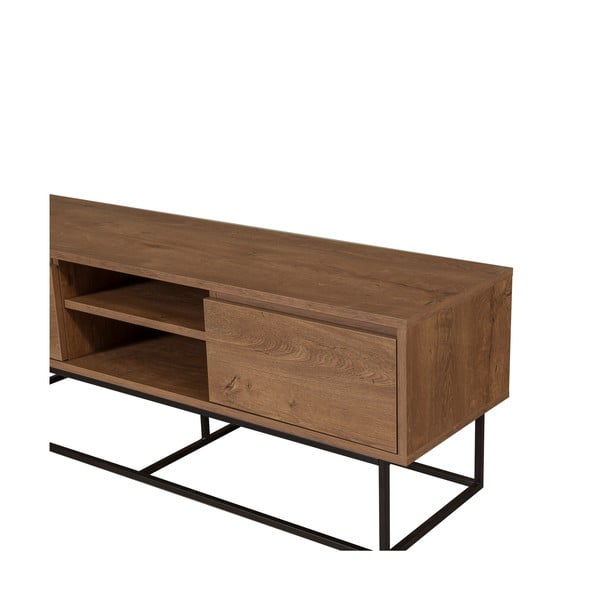 TV stolek v dekoru ořechu v přírodní barvě 140x50 cm Rodez – Kalune Design-image-4