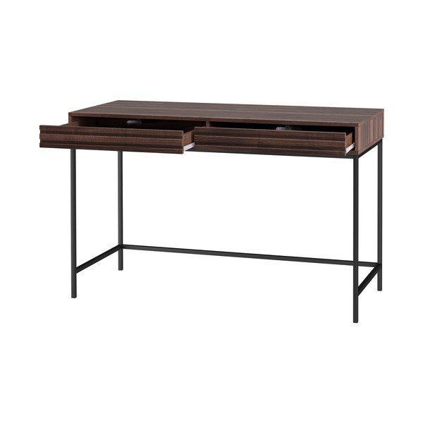 Pracovní stůl s deskou v dekoru ořechového dřeva 50x120 cm Celine – Støraa-image-3
