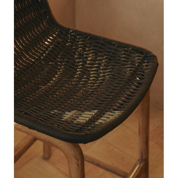 Tmavě šedá dřevěná zahradní barová židle Alipa – Kave Home-image-2