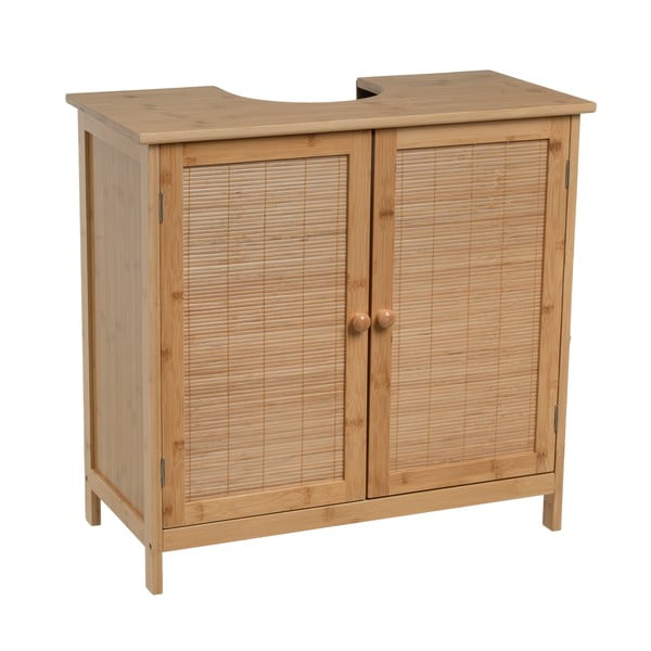 Bambusová skříňka pod umyvadlo v přírodní barvě 63x60 cm – Casa Selección