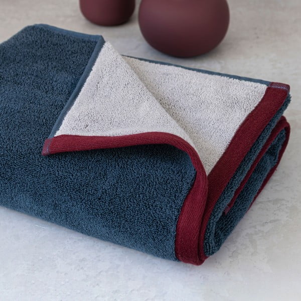 Tmavě modrý/šedý froté ručník z Bio bavlny 50x90 cm Soft – Mette Ditmer Denmark-image-1