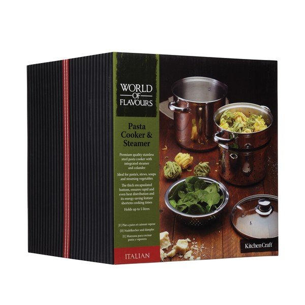 Hrnec na těstoviny s napařovačem a cedníkem Kitchen Craft Italian, 4 l-image-1