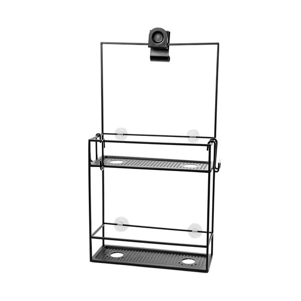 Černá závěsná ocelová koupelnová polička Cubiko – Umbra-image-1