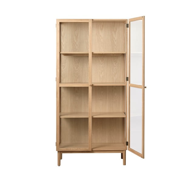 Vitrína z dubového dřeva v přírodní barvě 190x90 cm Elba – Unique Furniture-image-3