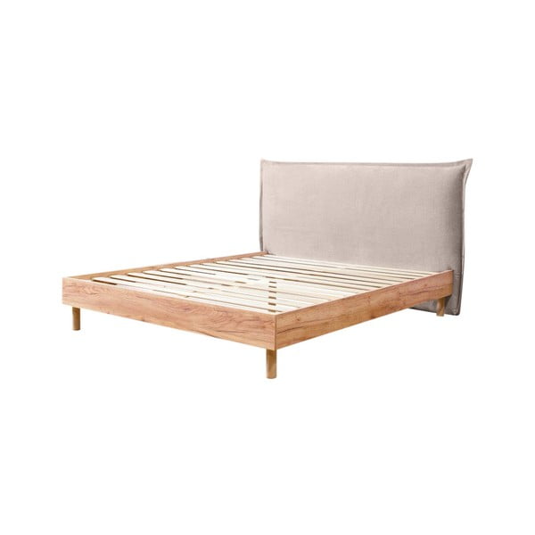 Béžová/přírodní dvoulůžková postel s roštem 180x200 cm Charlie – Bobochic Paris