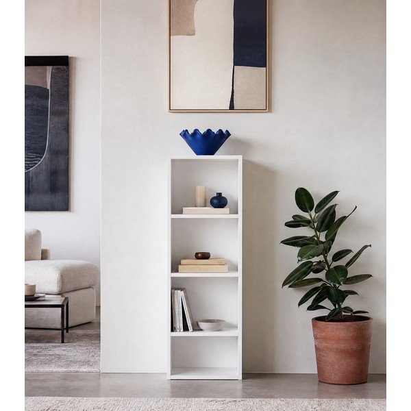 Bílá knihovna 30x106x24 cm Cube – Casa Selección-image-1