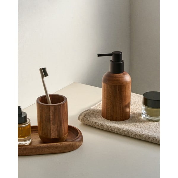 Dřevěný dávkovač mýdla v přírodní barvě 460 ml Senda – Kave Home-image-1