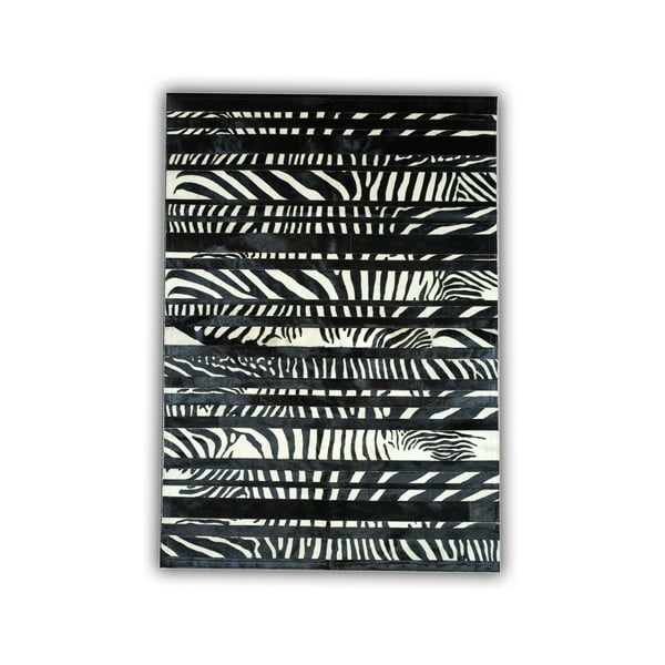 Koberec z pravé kůže Zebra Stripes, 140x200 cm