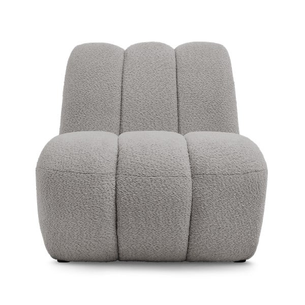 Světle šedé křeslo z textilie bouclé Janissaire – Bobochic Paris-image-3