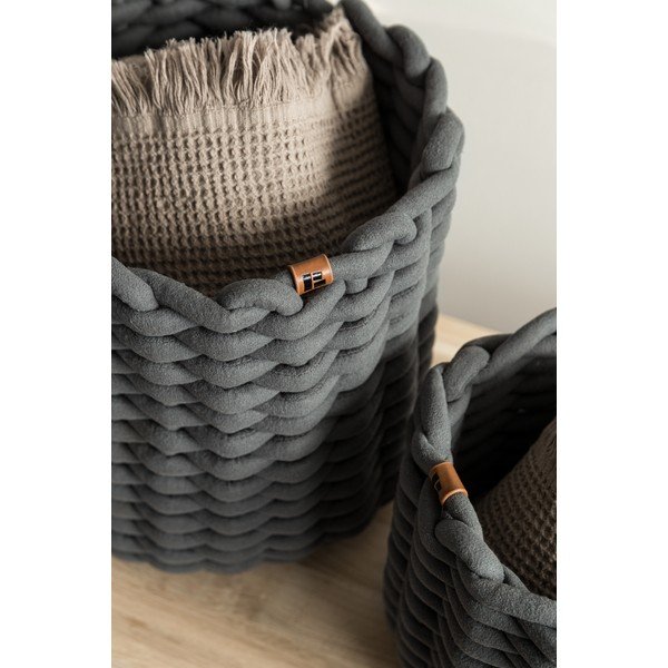 Látkový košík ø 21x17 cm Peach Skin Round S – Bigso-image-3