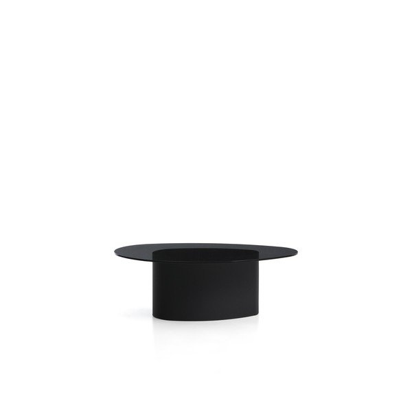 Černý konferenční stolek se skleněnou deskou 81x140 cm Olir – Kave Home-image-3