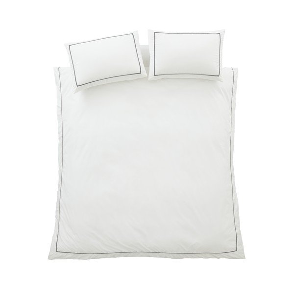 Bílé povlečení na jednolůžko z bavlněného perkálu 135x200 cm Contrast Trim – Bianca