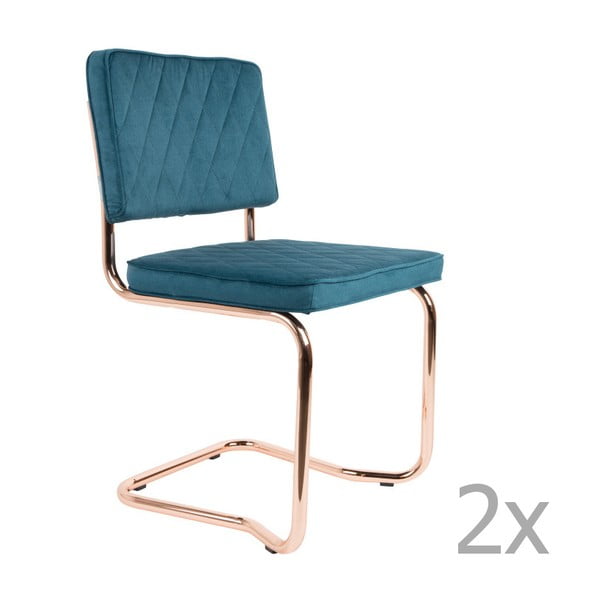 Sada 2 modrých židlí Zuiver Diamond Kink