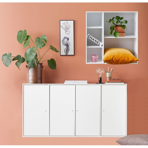 Bílý set komody a knihovny Hammel Mistral Kubus-image-1