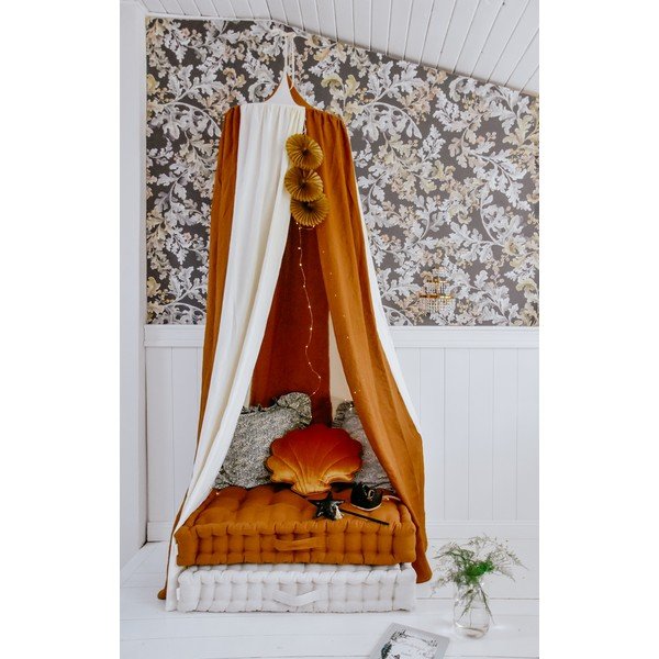 Bílo-oranžový lněný baldachýn Caramel Circus - Moi Mili-image-2