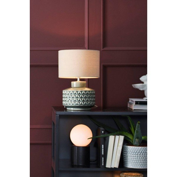 Šedá/béžová keramická stolní lampa (výška 35 cm) Monica – Jotex-image-1
