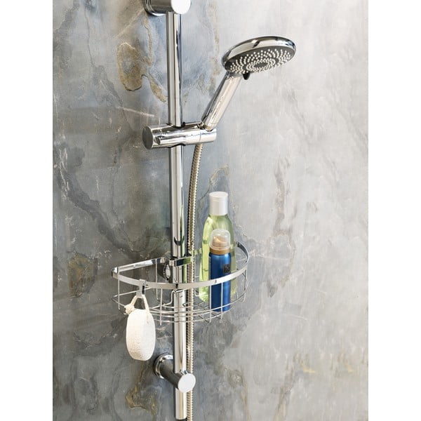 Samodržící koupelnová polička z nerezové oceli ve stříbrné barvě Floresta – Wenko-image-1