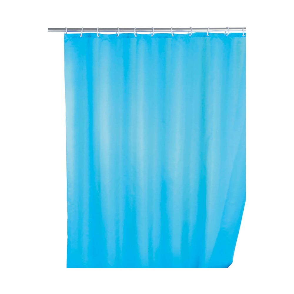 Světle modrý sprchový závěs s protiplísňovou povrchovou úpravou Wenko, 180 x 200 cm
