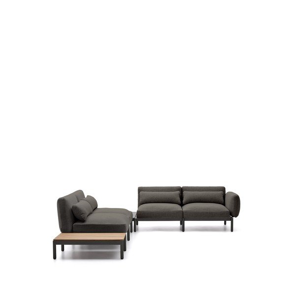 Tmavě šedá čalouněná zahradní pohovka (do L) Sorells – Kave Home-image-2