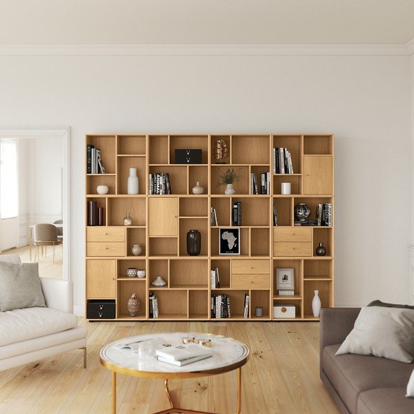 Modulární policový systém v dekoru dubu v přírodní barvě 70x70 cm Z  – Tenzo-image-1