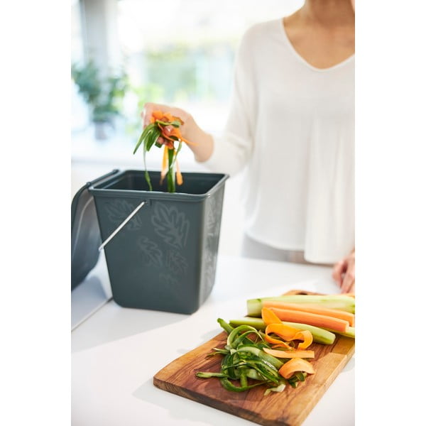 Tmavě zelená nádoba na kompostovatelný odpad 7 l Greenlije - Rotho-image-4