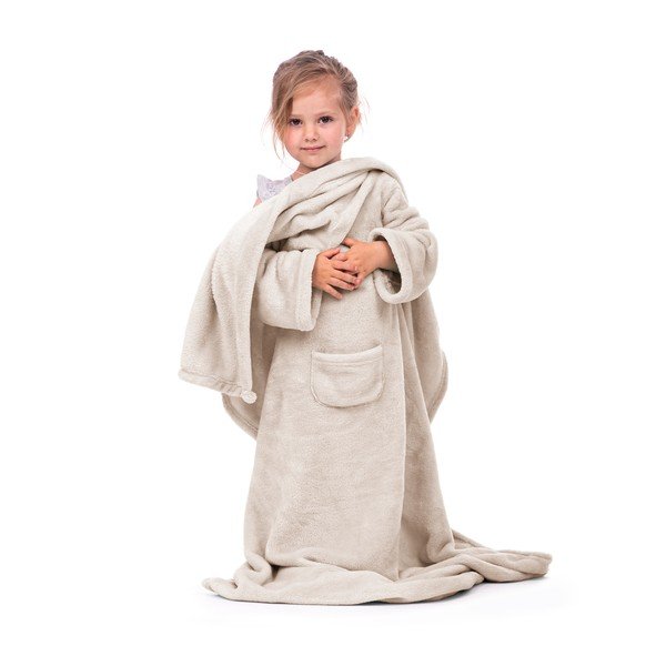 Béžová dětská televizní deka s rukávy DecoKing Lazykids-image-2