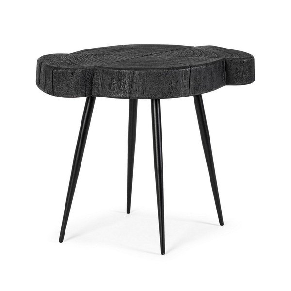 Černý konferenční stolek s deskou z akácie 35x45 cm Zakia – Bizzotto