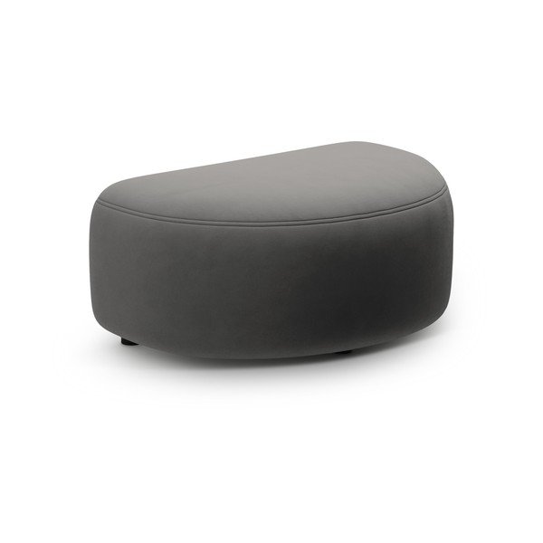 Tmavě šedá sametová podnožka Kate – Micadoni 