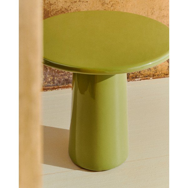 Betonový kulatý zahradní konferenční stolek ø 65 cm Albanella – Kave Home-image-3