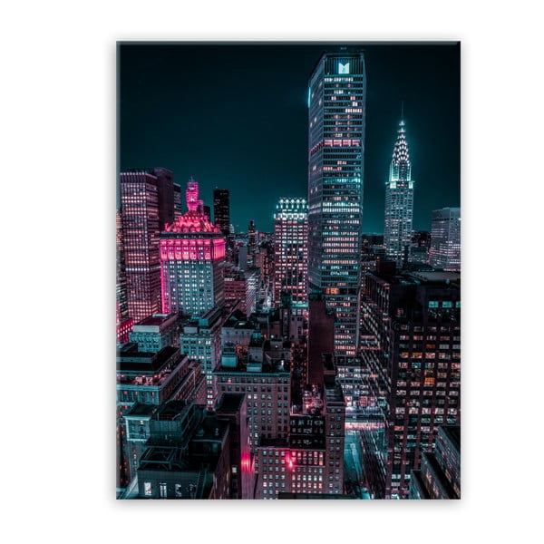 Obraz Styler Glasspik Neon Manhattan, 80 x 120 cm