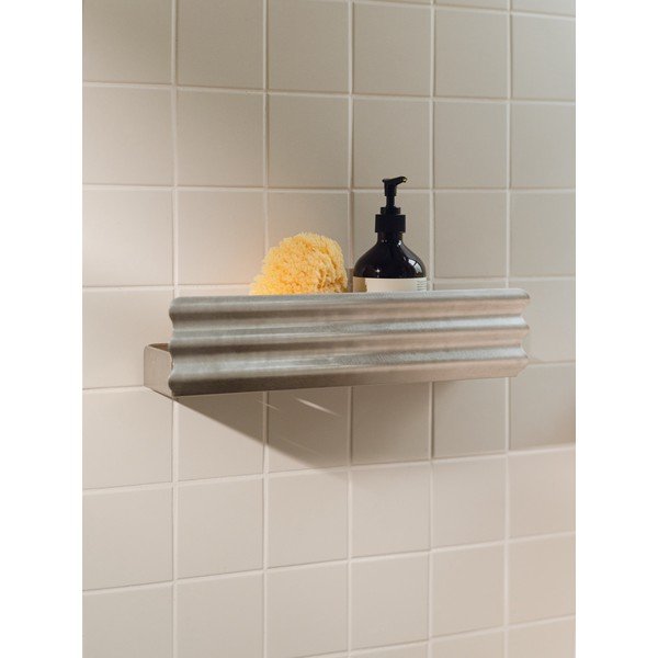 Nástěnná koupelnová polička nerezová ve stříbrné barvě Olbi – noo.ma-image-1