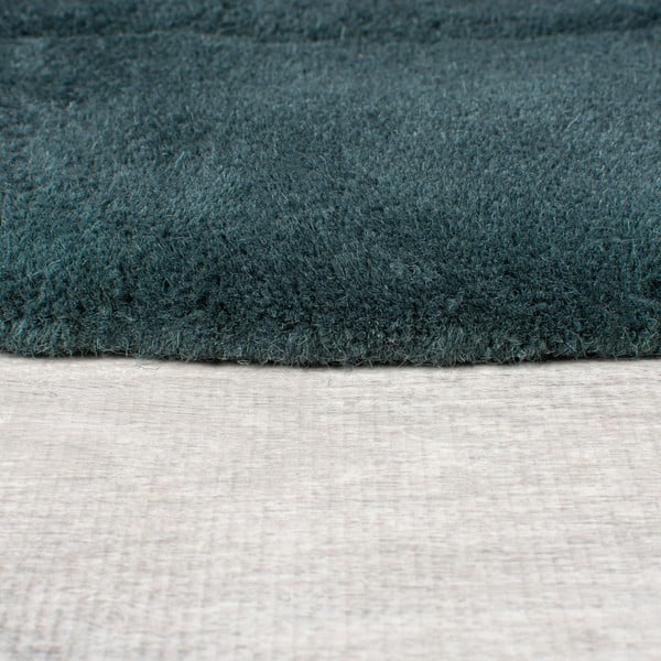 Zelenomodrý ručně tkaný vlněný kulatý koberec ø 160 cm Shard Teal – Flair Rugs-image-4