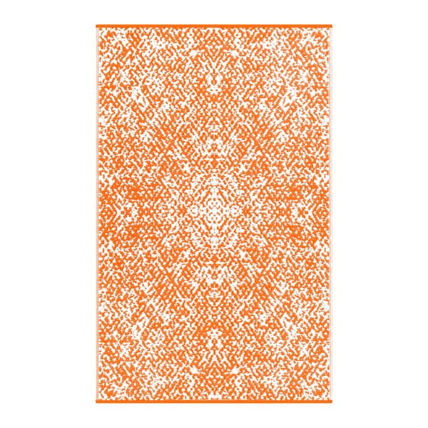 Oranžovo-bílý oboustranný koberec vhodný i do exteriéru Green Decore Gatra, 120 x 180 cm