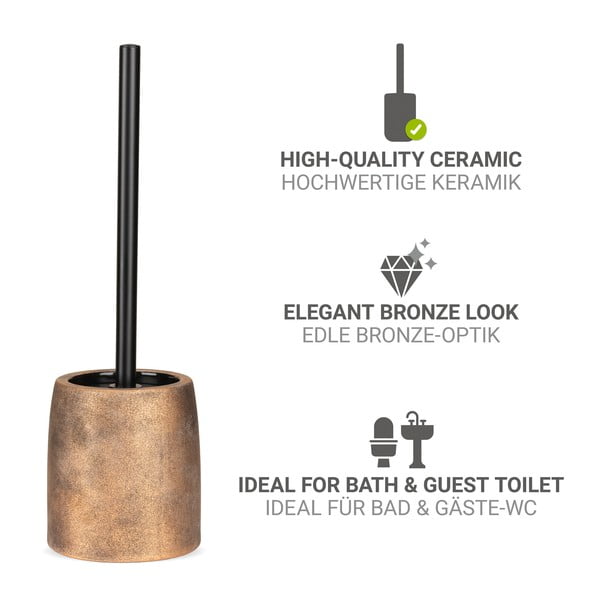 Keramická WC štětka v bronzové barvě Tremea – Wenko-image-2