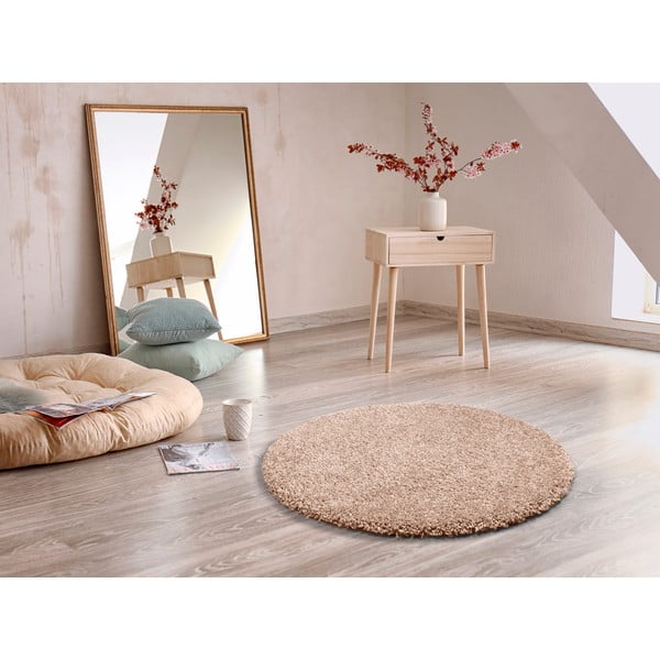 Světle hnědý koberec Universal Aqua Liso, ø 80 cm-image-1