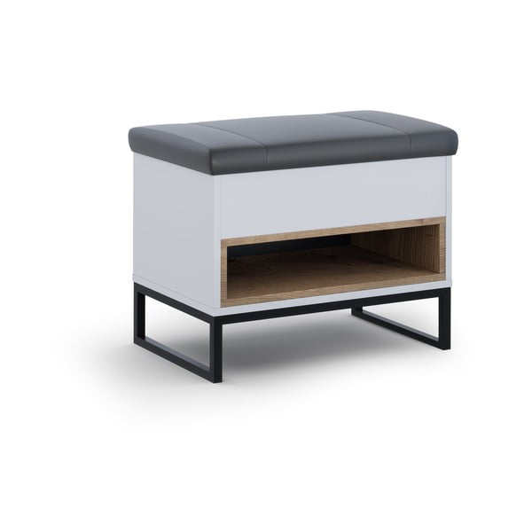 Bílý botník s lavicí Olis - Cosmopolitan Design-image-1