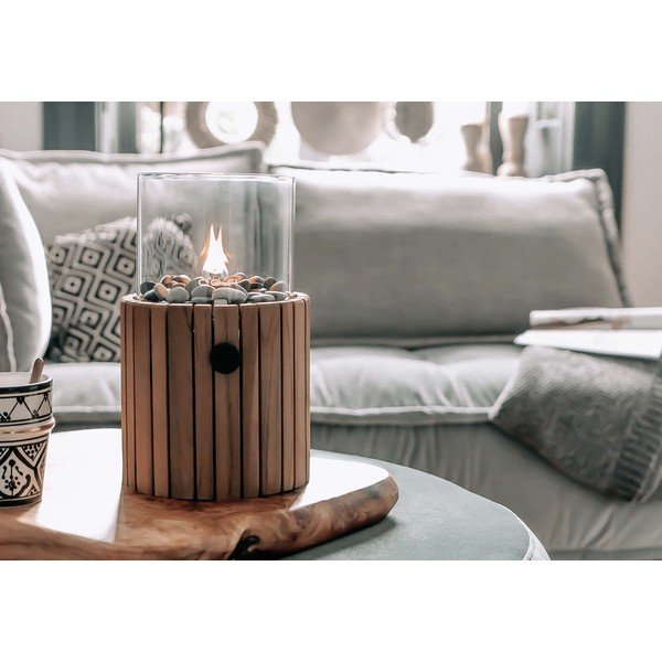 Plynová lampa z teakového dřeva Cosi Scoop Timber, výška 30 cm-image-4