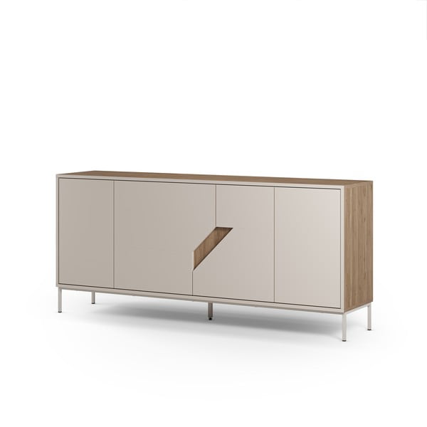 Komoda v dekoru dubu v krémovo-přírodní barvě 180x80x40 cm Lilou – Marckeric-image-3