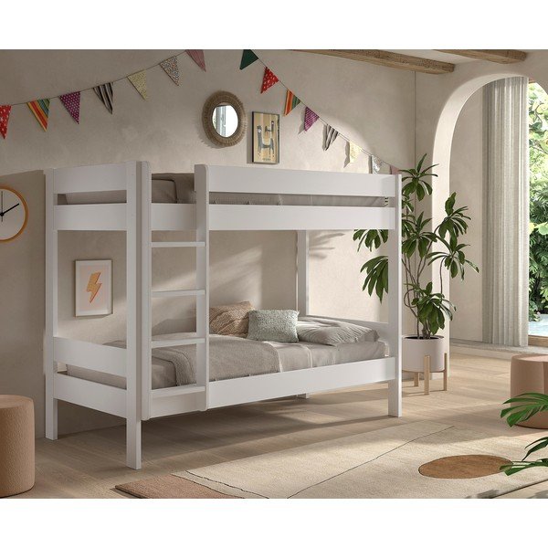 Bílá patrová dětská postel s roštem 90x200 cm Primo – Vipack-image-1