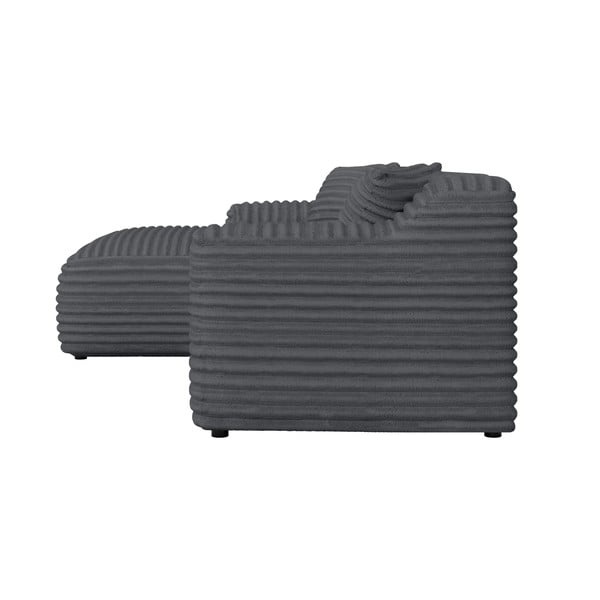 Tmavě šedá manšestrová rohová pohovka (levý roh/s lenoškou) Martin – Ropez-image-3