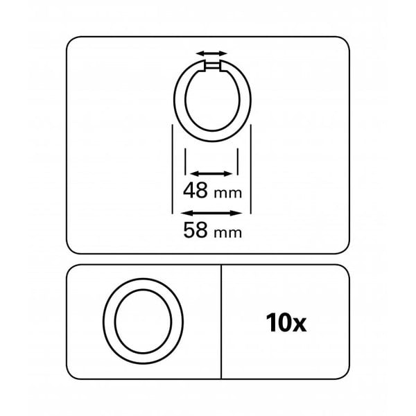 Kroužky na rozpěrnou tyč v sadě 10 ks - Gardinia-image-1