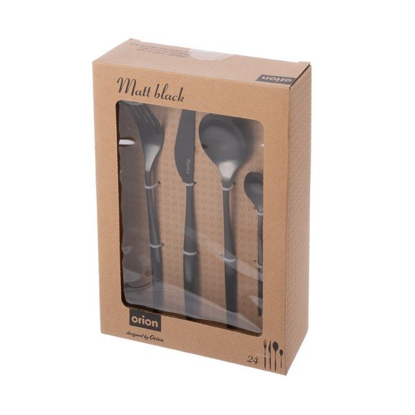 Černý nerezový příbor 24 ks – Orion-image-4