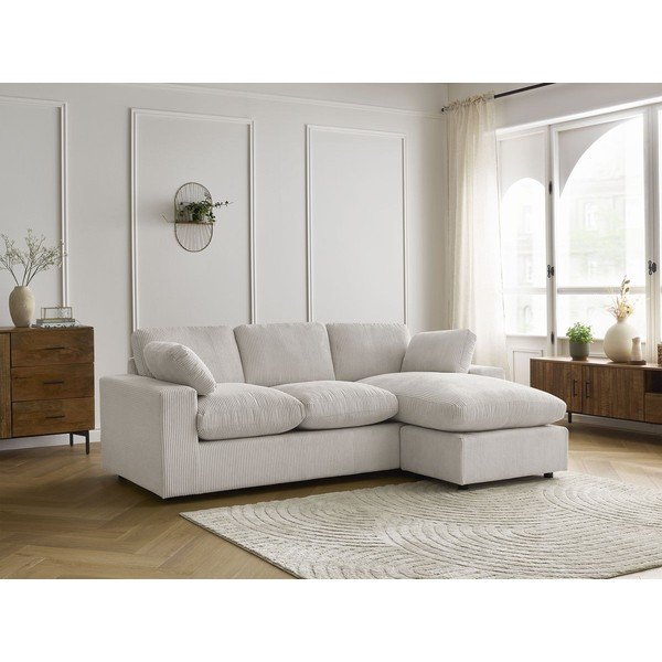 Béžová manšestrová rohová pohovka Belair – Bobochic Paris-image-1