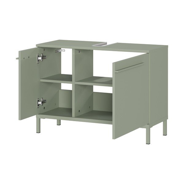 Zelená matná skříňka pod umyvadlo 80x59 cm Laurino – Germania-image-3